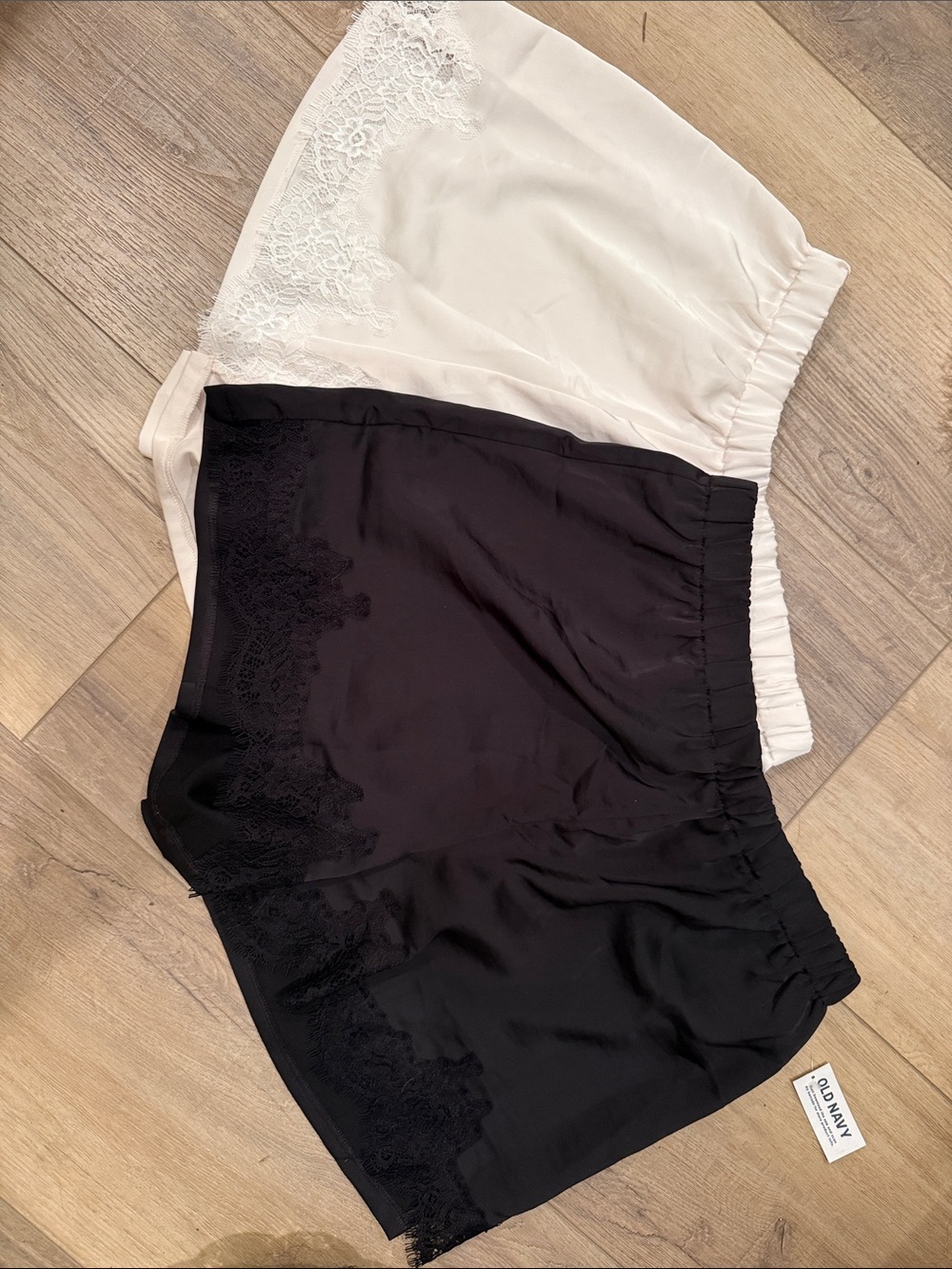 Old Navy satin lace trim shorts
